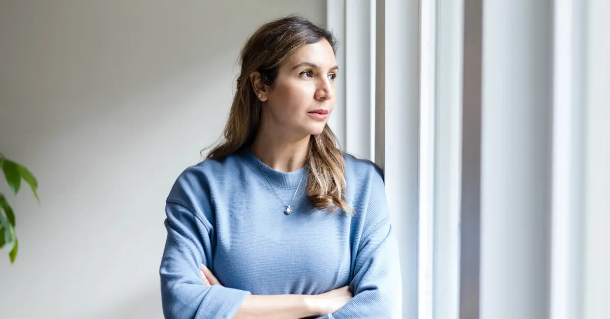 woman looking concerned